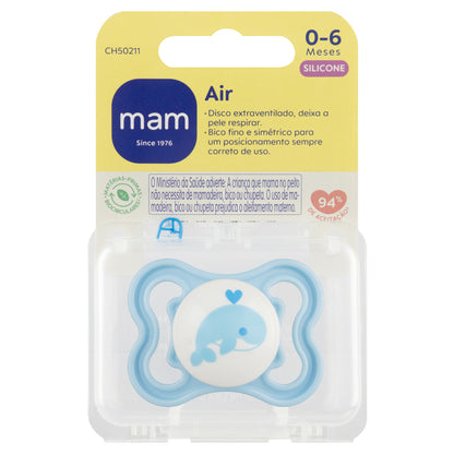 Chupeta MAM Air 0-6 Meses Azul com Caixa Esterilizadora