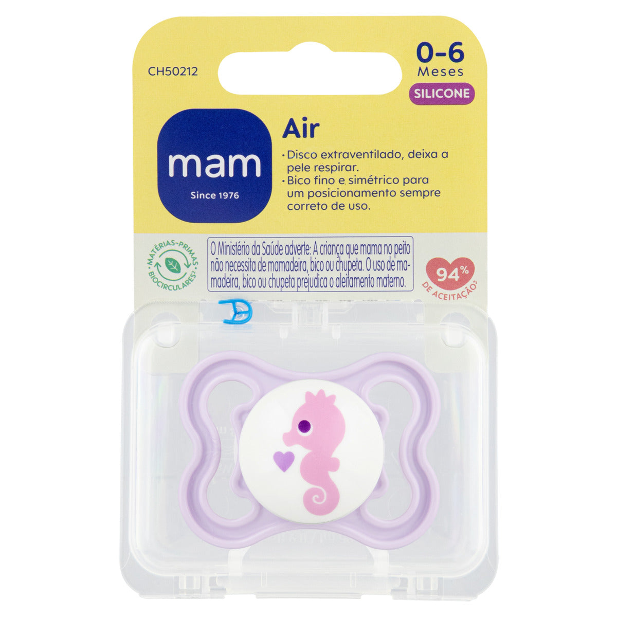 Chupeta MAM Air 0-6 Meses Lilás com Caixa Esterilizadora