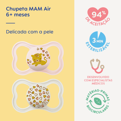 Chupeta MAM Air 6+ Meses com Caixa Esterilizadora Embalagem Dupla