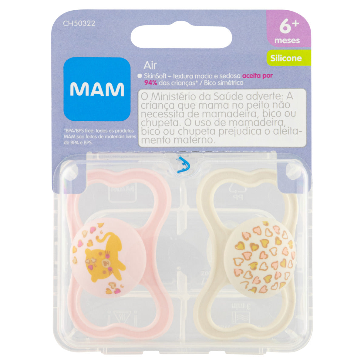 Chupeta MAM Air 6+ Meses com Caixa Esterilizadora Embalagem Dupla