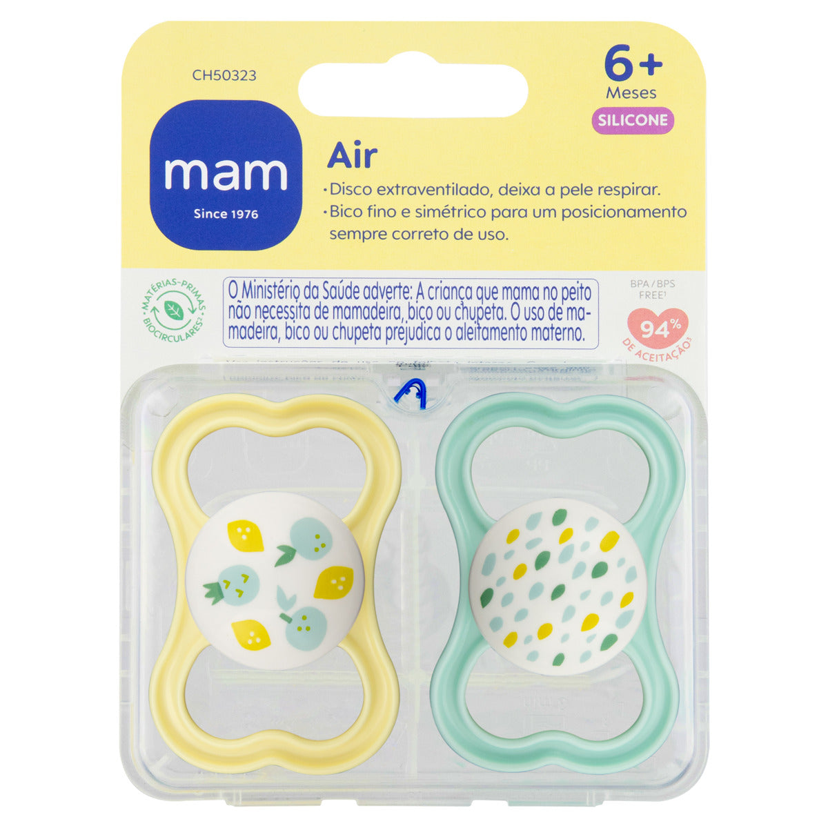 Chupeta MAM Air 6+ Meses com Caixa Esterilizadora Embalagem Dupla