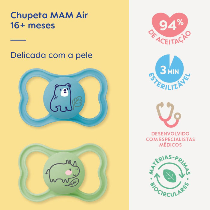 Chupeta MAM Air 16+ Meses com Caixa Esterilizadora Embalagem Dupla
