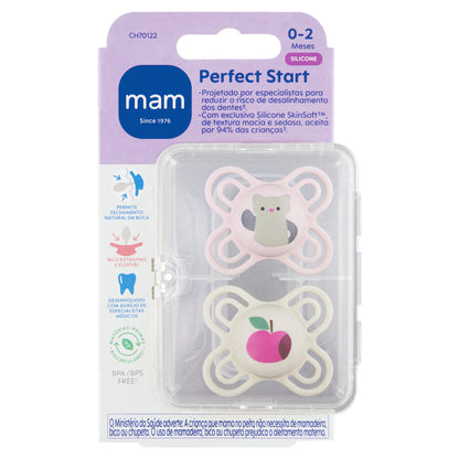 Chupeta MAM Perfect Start 0-2 Meses com Caixa Esterilizadora Embalagem Dupla