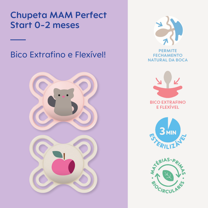 Chupeta MAM Perfect Start 0-2 Meses com Caixa Esterilizadora Embalagem Dupla