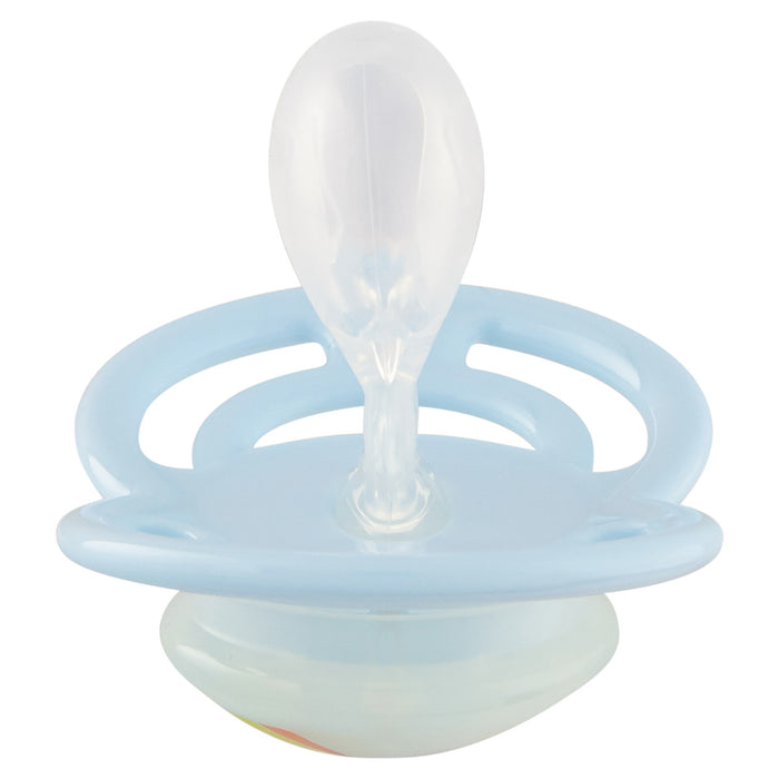 Chupeta MAM Perfect Night 6+ Meses Azul com Botão Brilha no Escuro e Caixa Esterilizadora