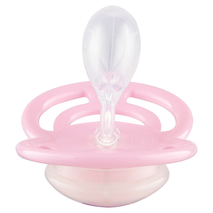 Chupeta MAM Perfect Night 6+ Meses Rosa com Botão Brilha no Escuro e Caixa Esterilizadora