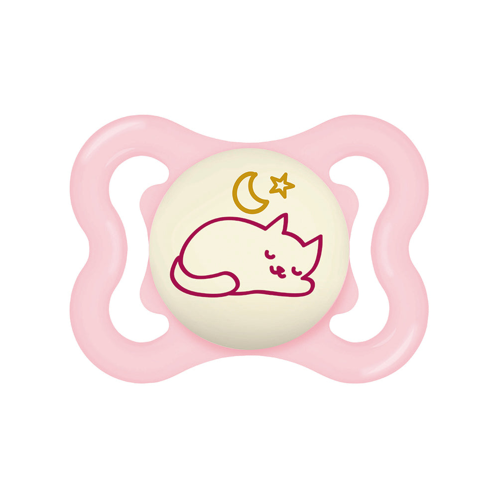 Chupeta MAM Supreme Night 0-6 Meses Rosa com Caixa Esterilizadora