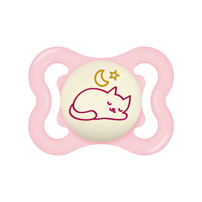Chupeta MAM Supreme Night 0-6 Meses Rosa com Caixa Esterilizadora