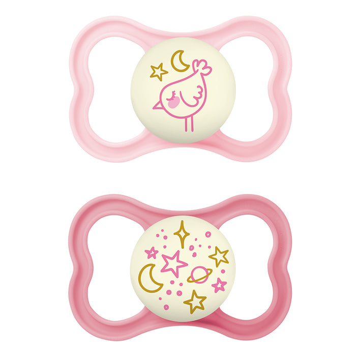Chupeta MAM Supreme Night 6+ Meses com Botão Brilha no Escuro e Caixa Esterilizadora Embalagem Dupla