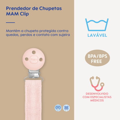 Prendedor de Chupetas MAM Clip Rosa