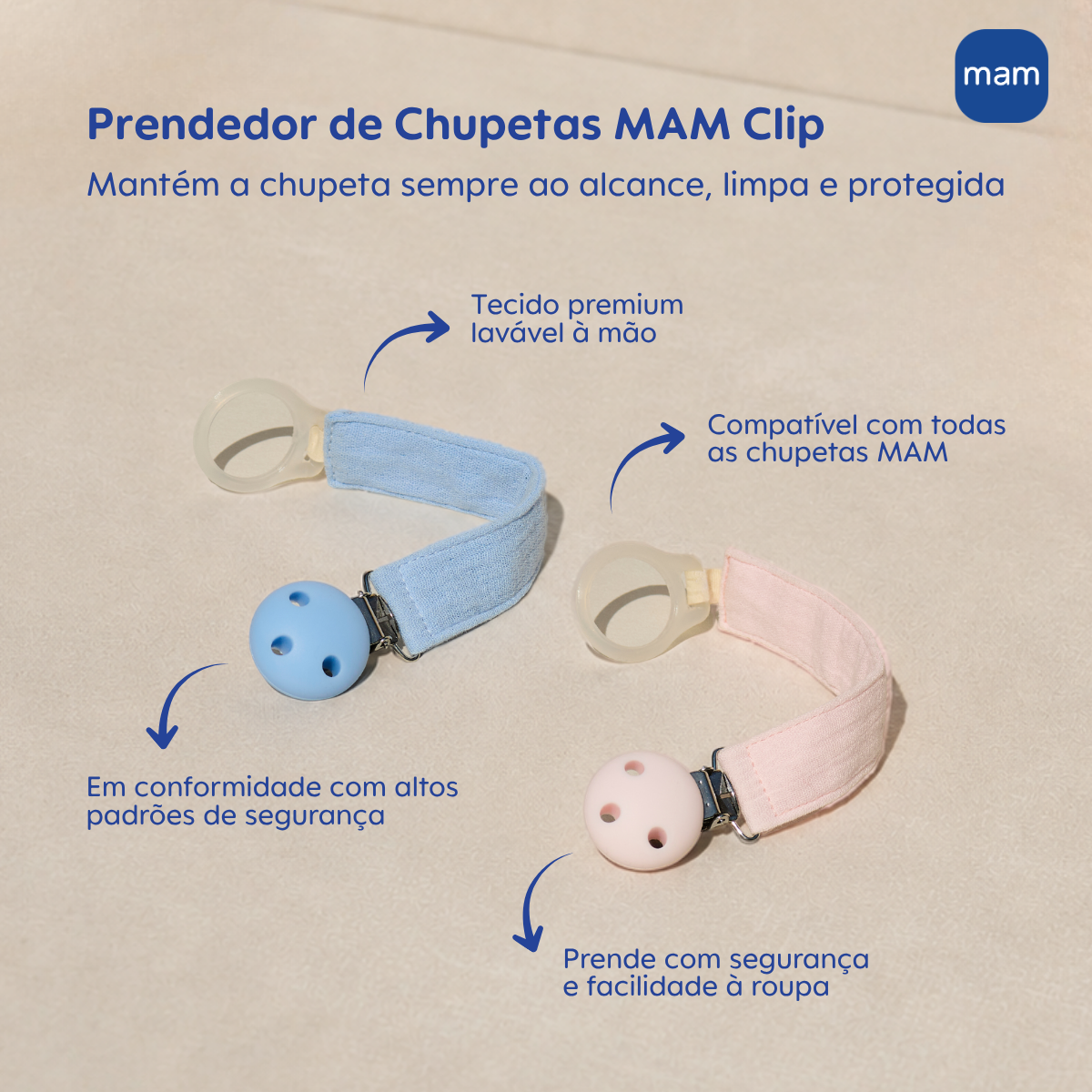 Prendedor de Chupetas MAM Clip Rosa