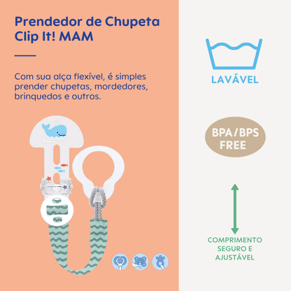 Prendedor de Chupetas MAM Clip It! Azul