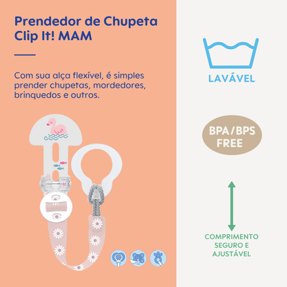 Prendedor de Chupetas MAM Clip It! Rosa