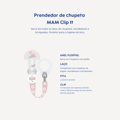 Prendedor de Chupetas MAM Clip It! Rosa