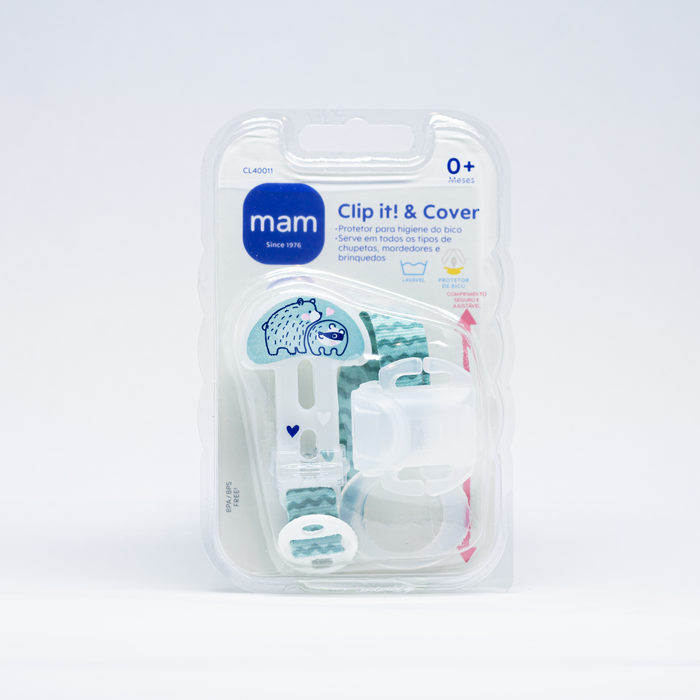 Prendedor de Chupetas MAM Clip It! & Cover Azul