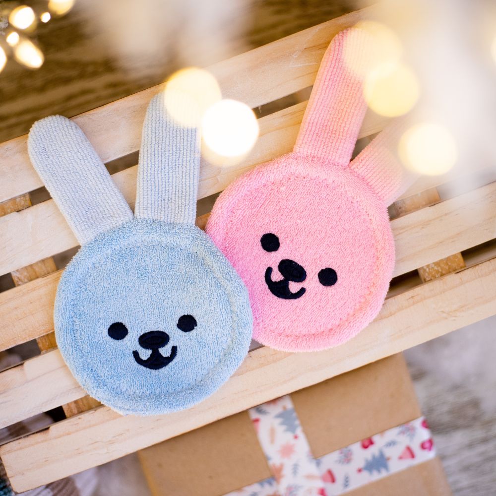 Luva de Cuidado Oral Infantil MAM Oral Care Rabbit 0+ Meses Azul