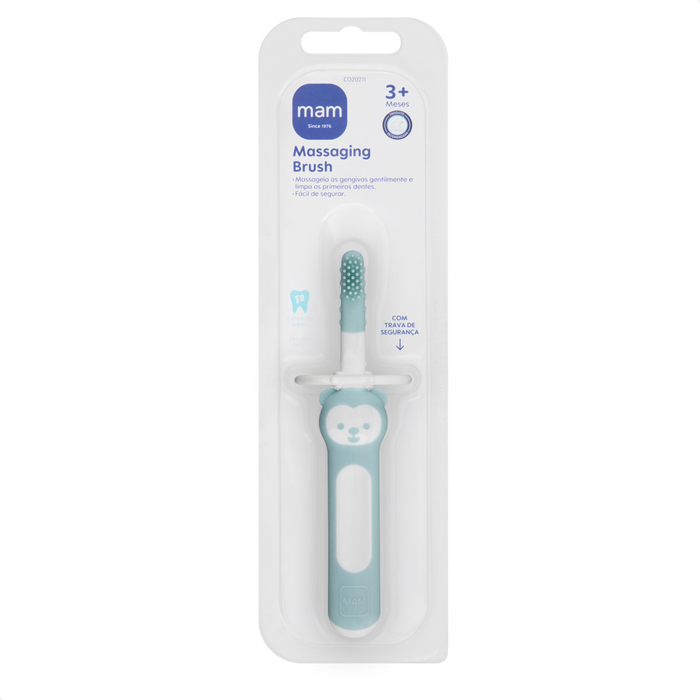 Escova Dental Massageadora MAM para Bebês 3+ Meses Azul