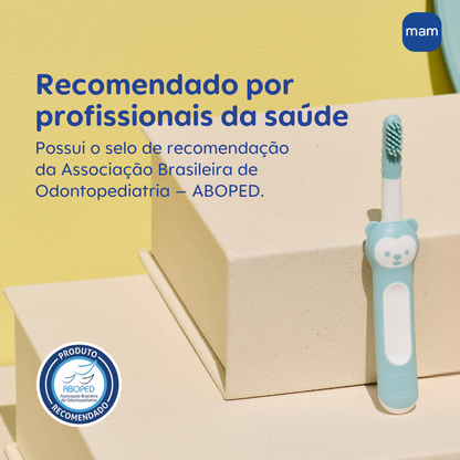 Escova Dental Massageadora MAM para Bebês 3+ Meses Azul