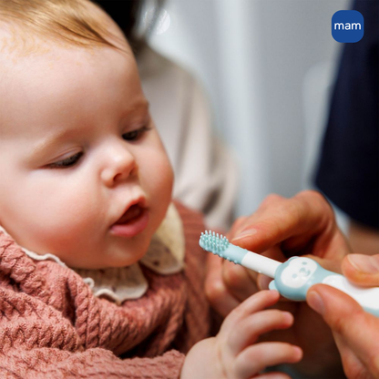 Escova Dental Massageadora MAM para Bebês 3+ Meses Azul