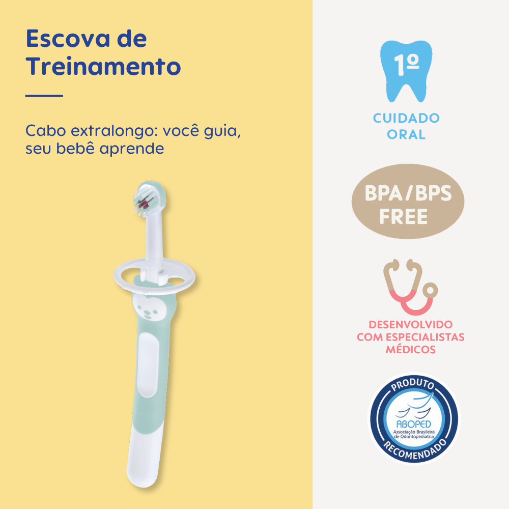 Escova Dental de Treinamento MAM para Bebês 5+ Meses Azul