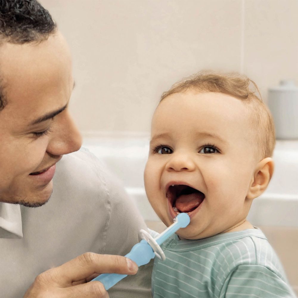 Escova Dental de Treinamento MAM para Bebês 5+ Meses Azul