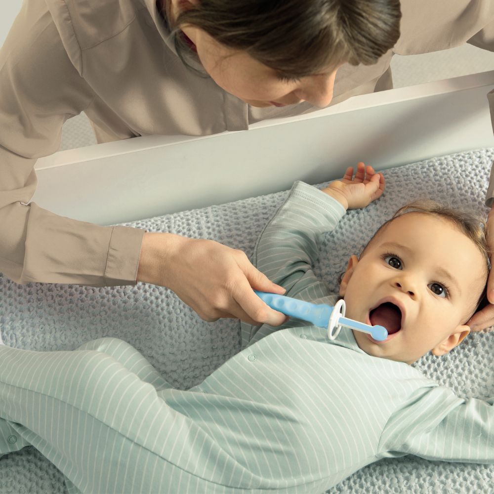 Escova Dental de Treinamento MAM para Bebês 5+ Meses Azul