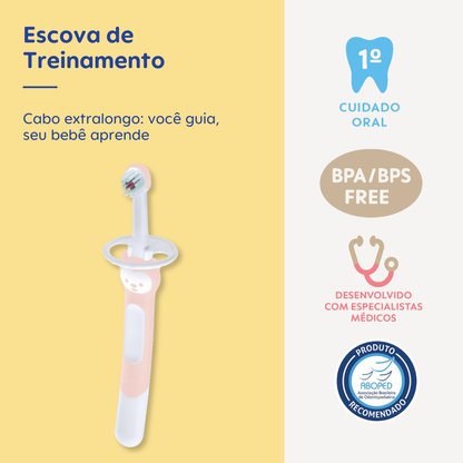 Escova Dental de Treinamento MAM para Bebês 5+ Meses Rosa