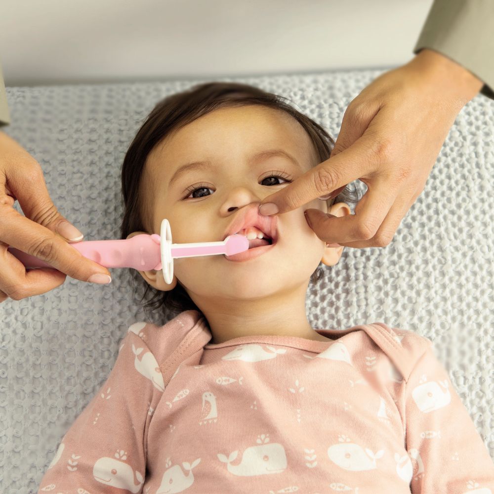 Escova Dental de Treinamento MAM para Bebês 5+ Meses Rosa