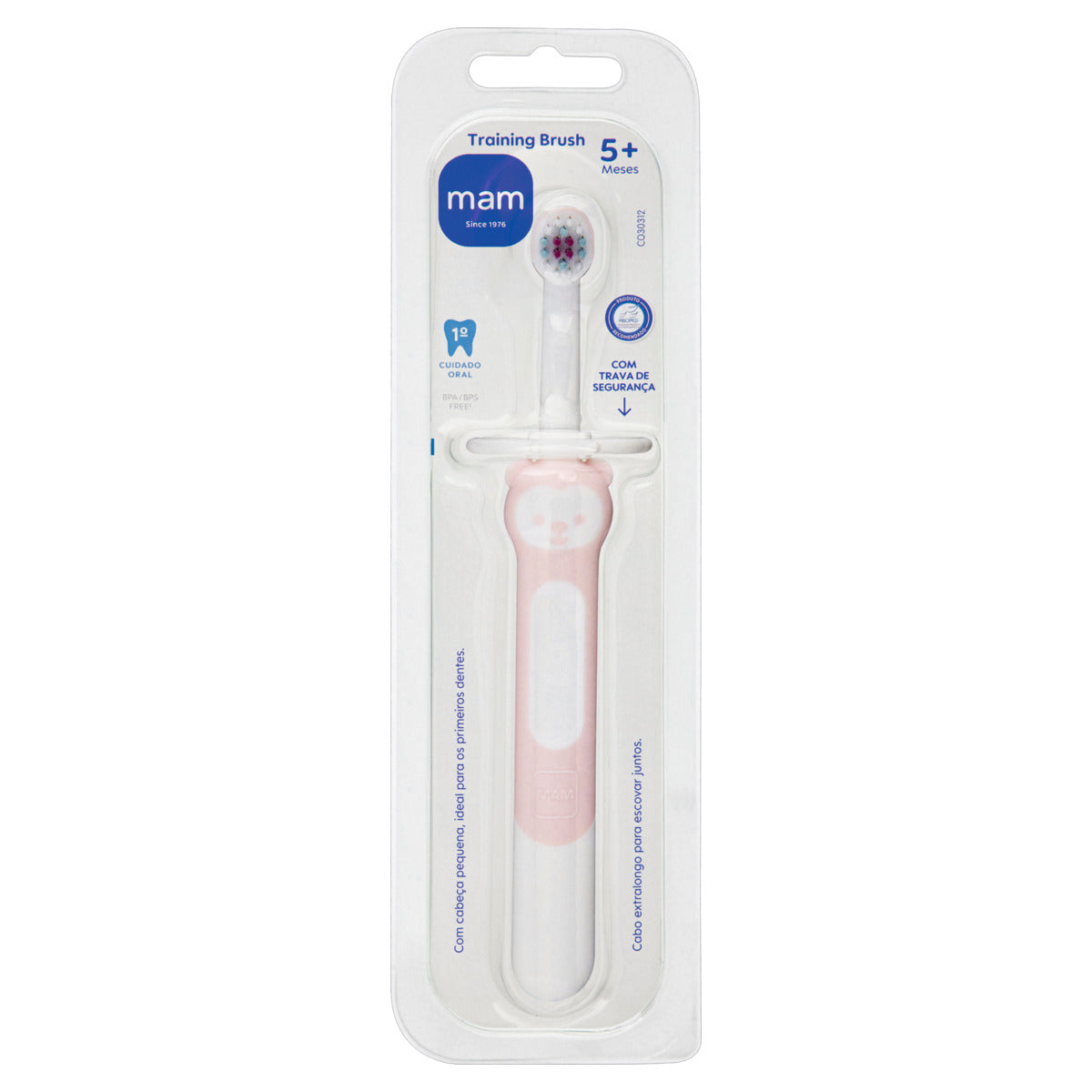 Escova Dental de Treinamento MAM para Bebês 5+ Meses Rosa