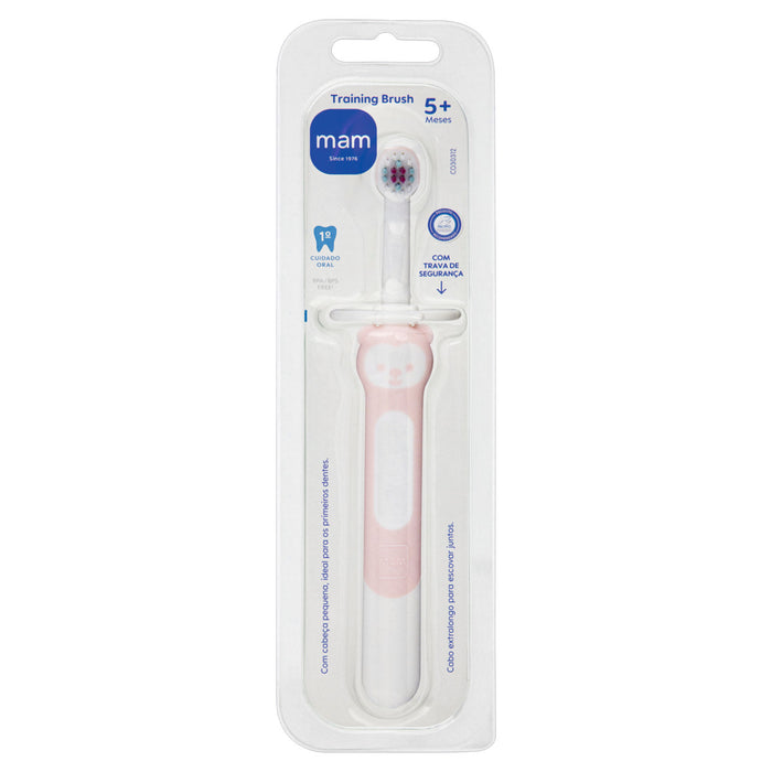 Escova Dental de Treinamento MAM para Bebês 5+ Meses Rosa