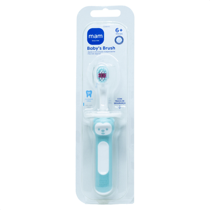 Primeira Escova Dental do Bebê MAM 6+ Meses Azul