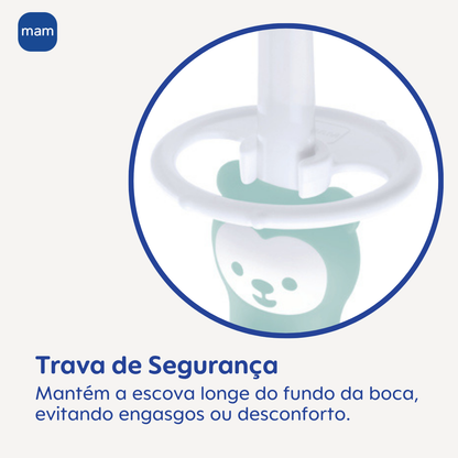 Primeira Escova Dental do Bebê MAM 6+ Meses Azul