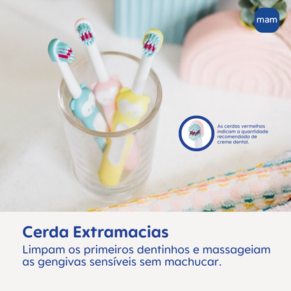 Primeira Escova Dental do Bebê MAM 6+ Meses Azul