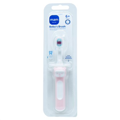 Primeira Escova Dental do Bebê MAM 6+ Meses Rosa