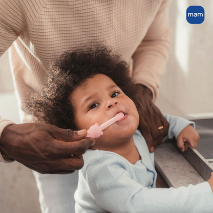 Primeira Escova Dental do Bebê MAM 6+ Meses Rosa