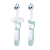 Kit Duplo Primeira Escova Dental do Bebê MAM 6+ Meses Azul