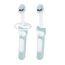 Kit Duplo Primeira Escova Dental do Bebê MAM 6+ Meses Azul