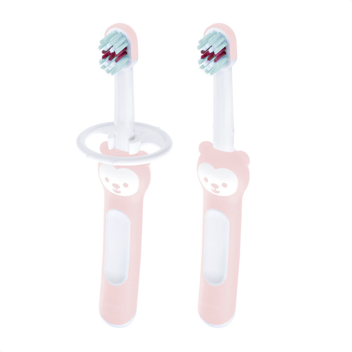 Kit Duplo Primeira Escova Dental do Bebê MAM 6+ Meses Rosa