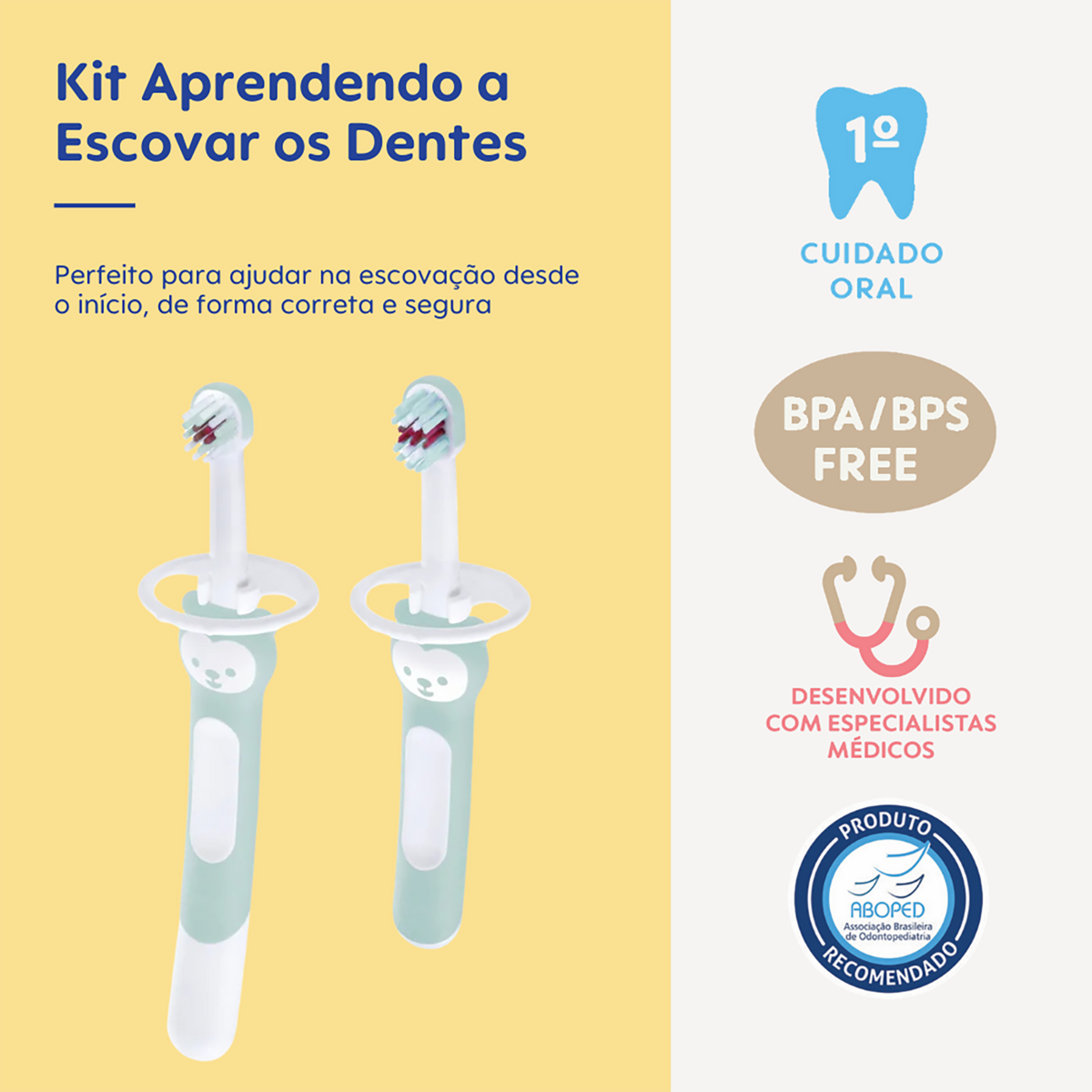 Kit Aprendendo a Escovar os Dentes MAM 5+ Meses Azul