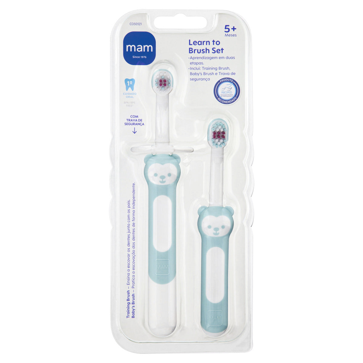 Kit Aprendendo a Escovar os Dentes MAM 5+ Meses Azul