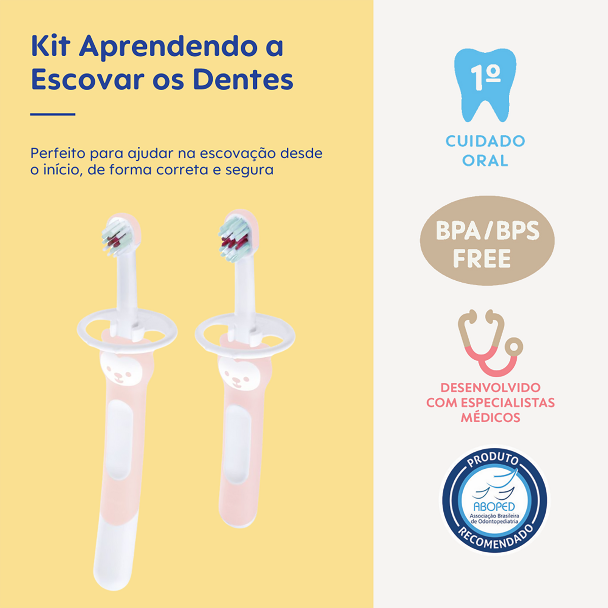 Kit Aprendendo a Escovar os Dentes MAM 5+ Meses Rosa