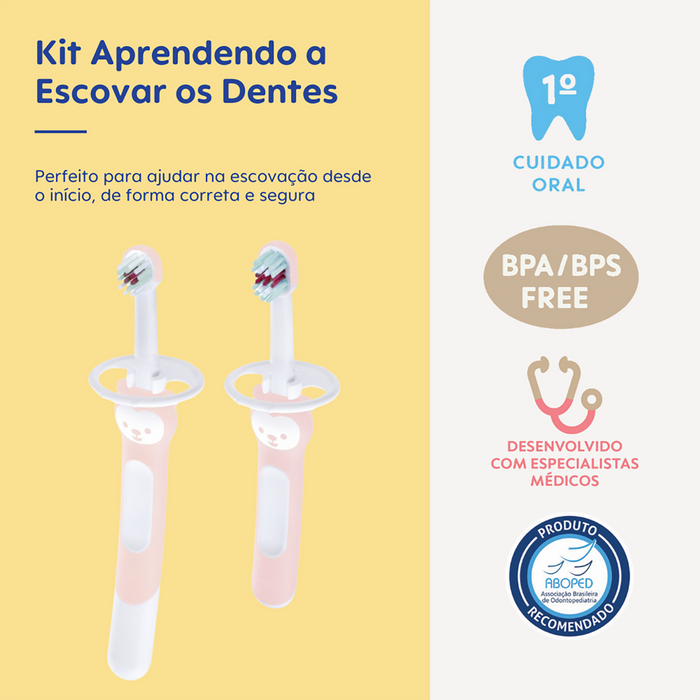Kit Aprendendo a Escovar os Dentes MAM 5+ Meses Rosa