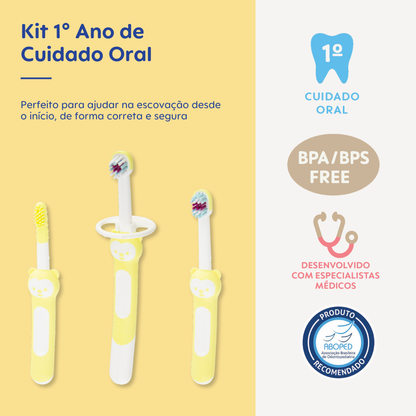 Kit 1º Ano de Cuidado Oral MAM 3+ Meses Neutro