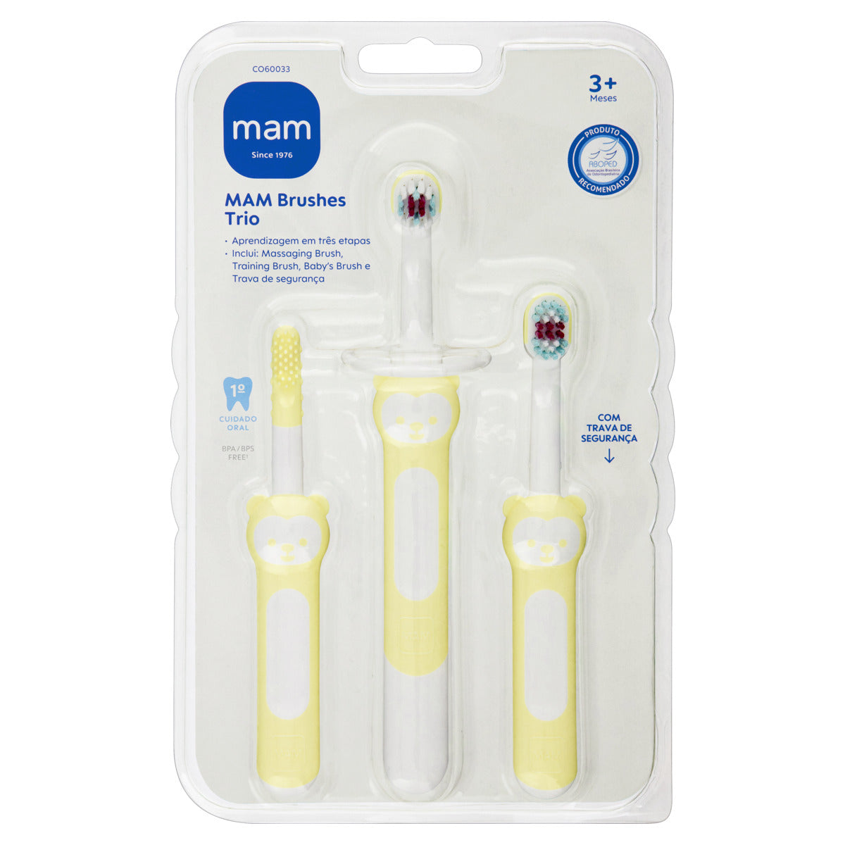 Kit 1º Ano de Cuidado Oral MAM 3+ Meses Neutro