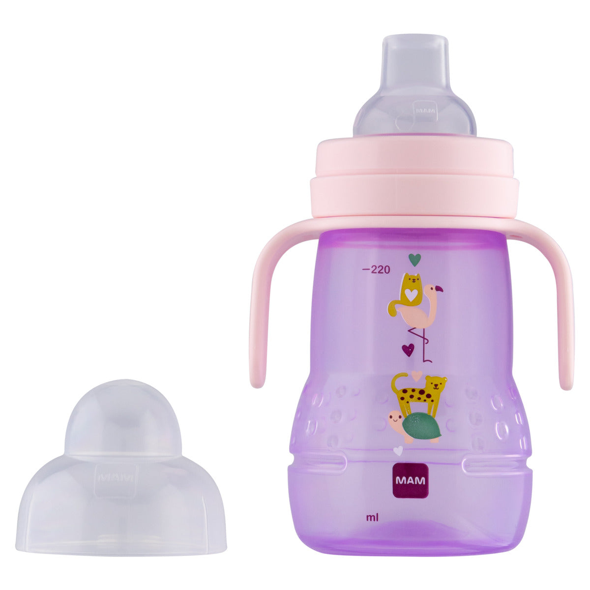Copo de Transição MAM Trainer+ 220ml 4+ Meses Rosa