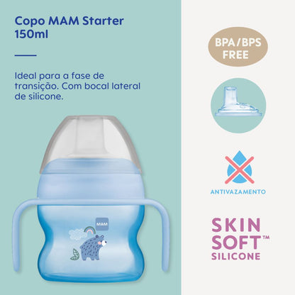 Copo de Transição MAM Starter Cup 150ml 4+ Meses Azul