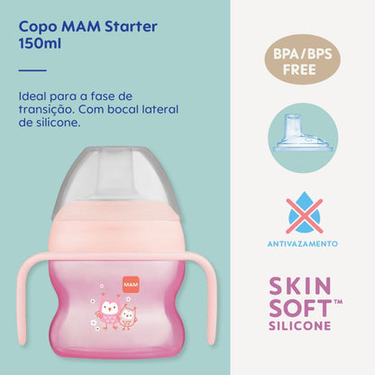 Copo de Transição MAM Starter Cup 150ml 4+ Meses Rosa