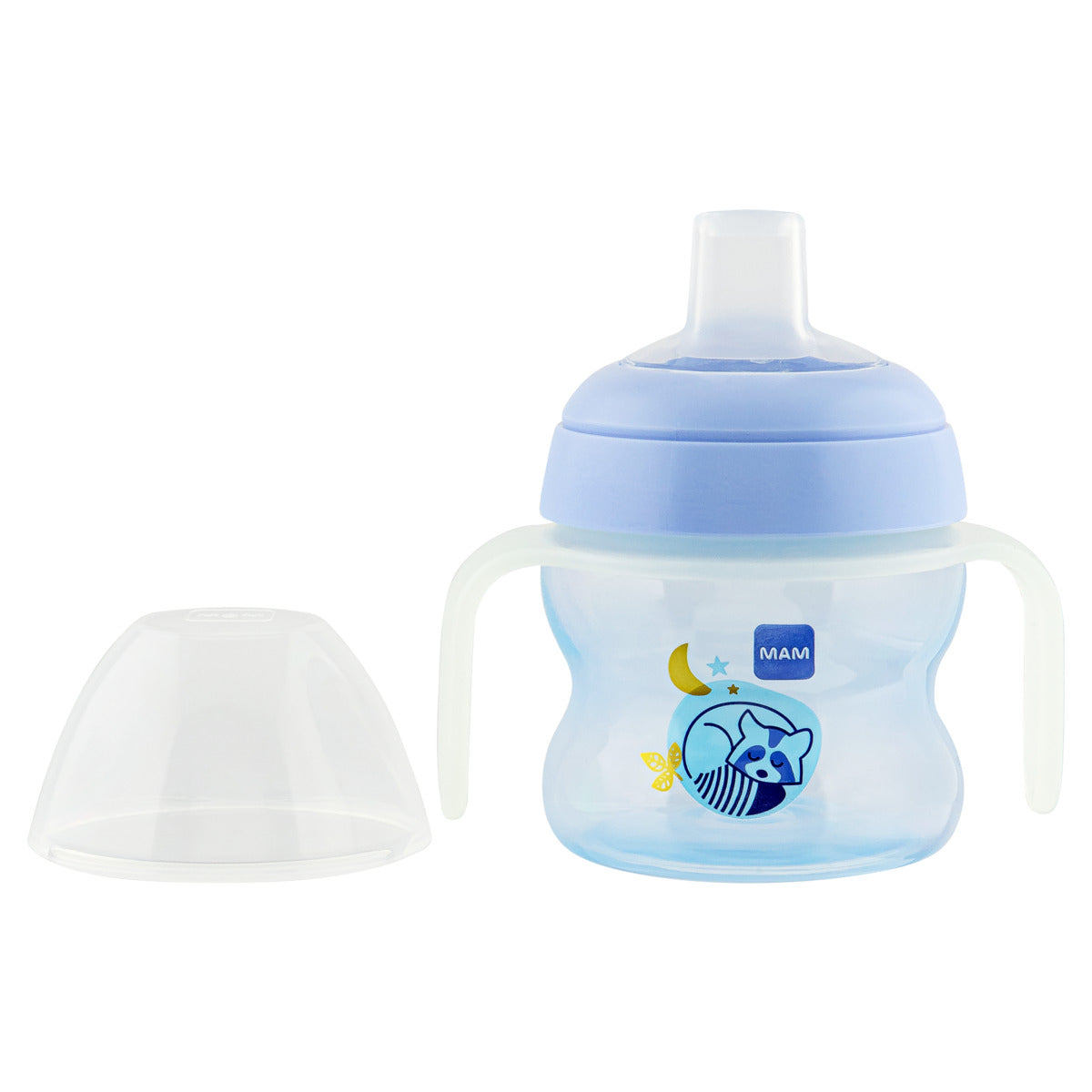 Copo de Transição MAM Starter Cup Night 150ml Brilha no Escuro 4+ Meses Azul