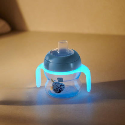 Copo de Transição MAM Starter Cup Night 150ml Brilha no Escuro 4+ Meses Azul