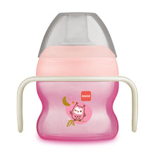 Copo de Transição MAM Starter Cup Night 150ml Brilha no Escuro 4+ Meses Rosa